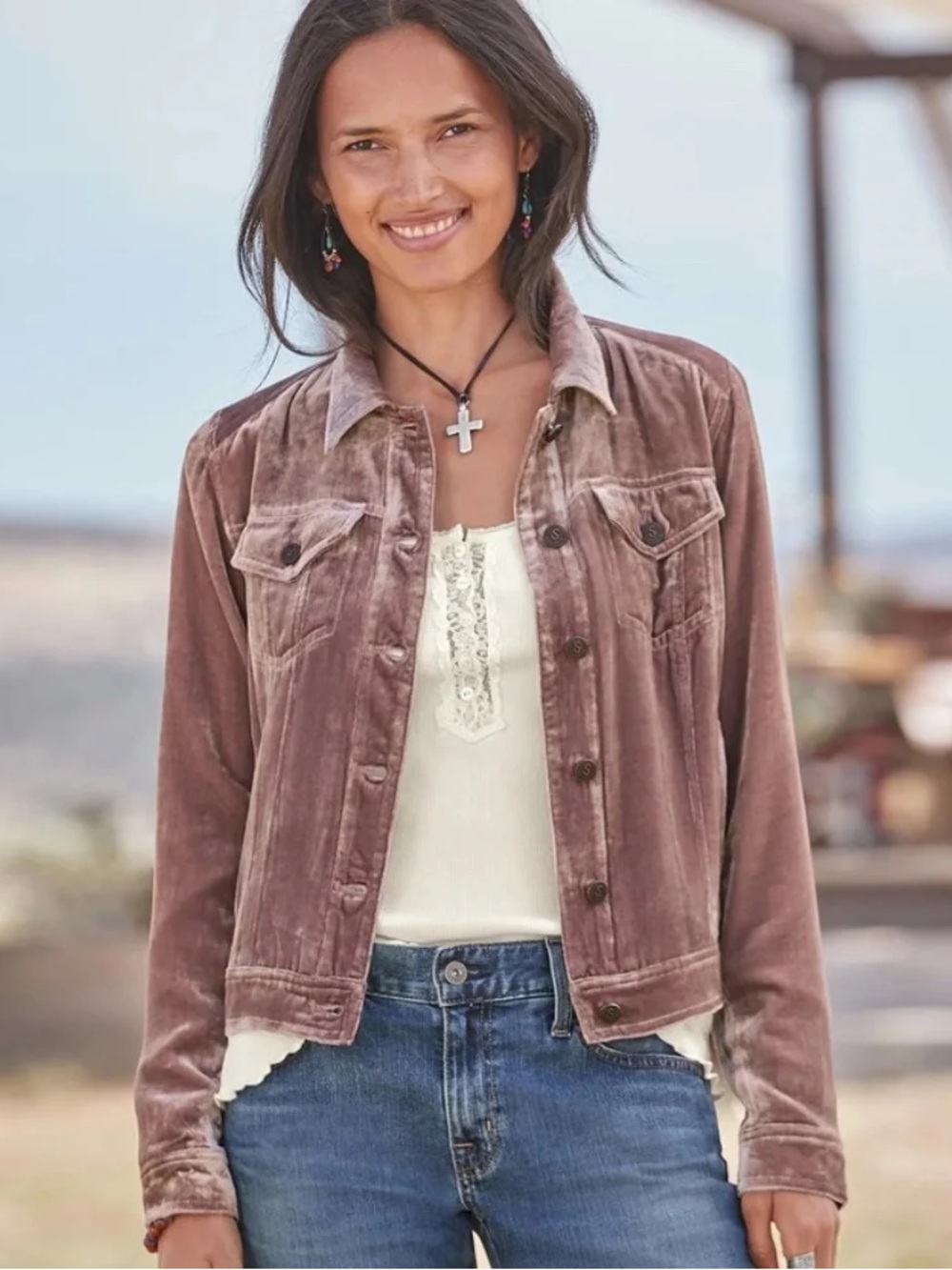 Sundance Velvet Silk Boho Jacket